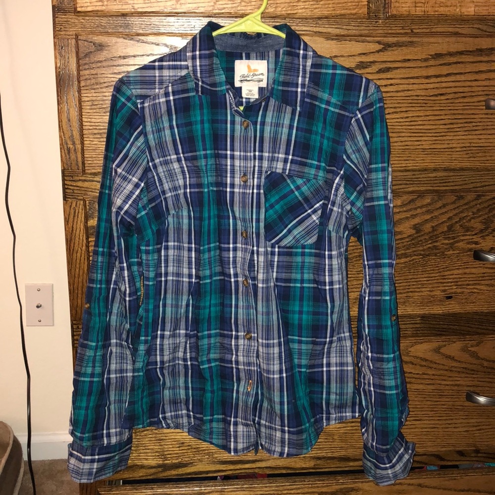 Plaid button down shirt